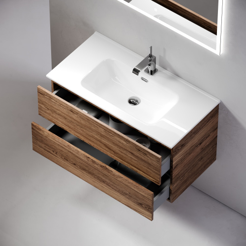 Тумба под раковину Sancos Urban UR90ECH 89х45х55 подвесная цвет дуб чарльстон - фото 5